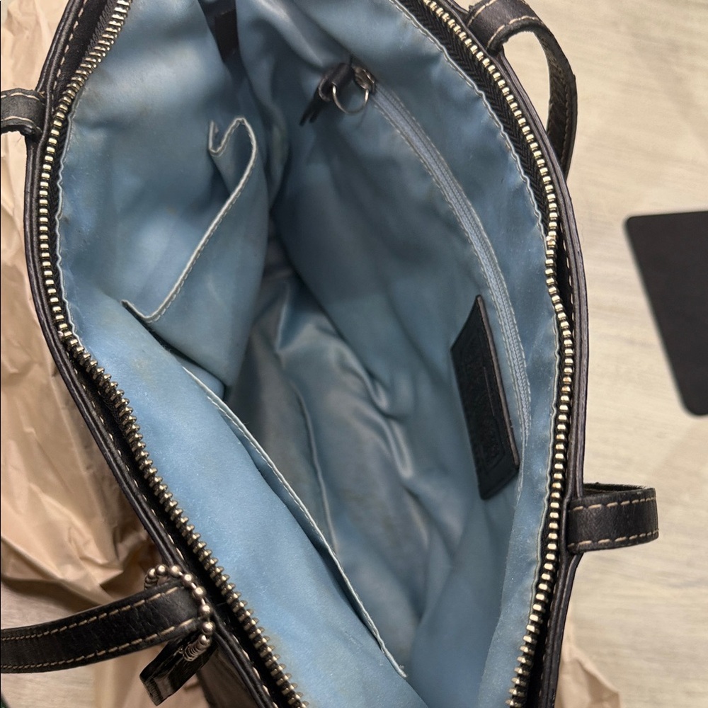 Coach Black Signature Patent Leather Tote - Picture 6 of 9